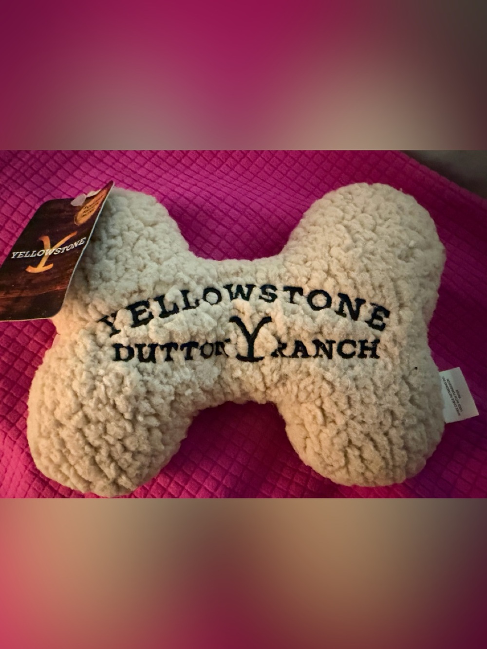 YellowStone Dog toy Cream Sherpa Bone look